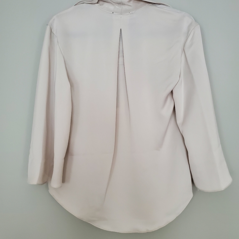 Kenneth Cole Blouse With Zip Flounce in Eggshell - Picture 5 of 14
